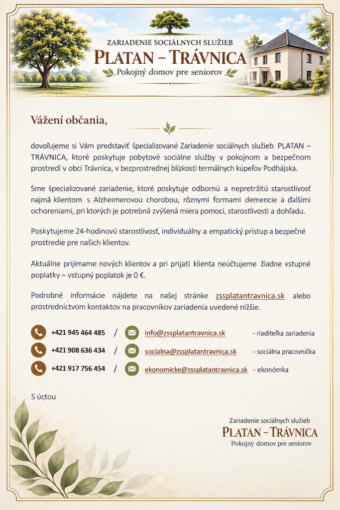 Zariadenie sociálnych služieb PLATAN